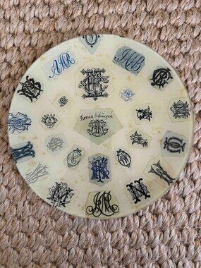 John Derian Plate, Florence Nightingale Monograms